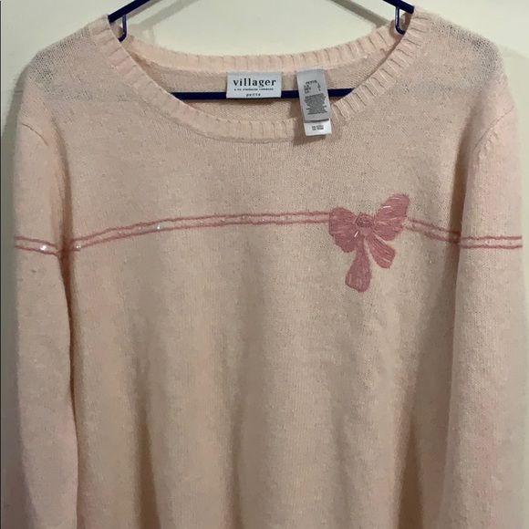 Pastel Pink Villager Bow Fairykei Angora Sweater - Picture 4 of 5